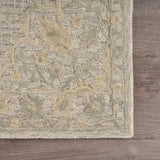 9' X 12' Beige Distressed Floral Area Rug - Homeroots