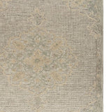 9' X 12' Beige Distressed Floral Area Rug