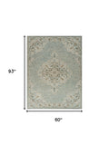 5' X 8' Blue Wool Hand Tufted Area Rug