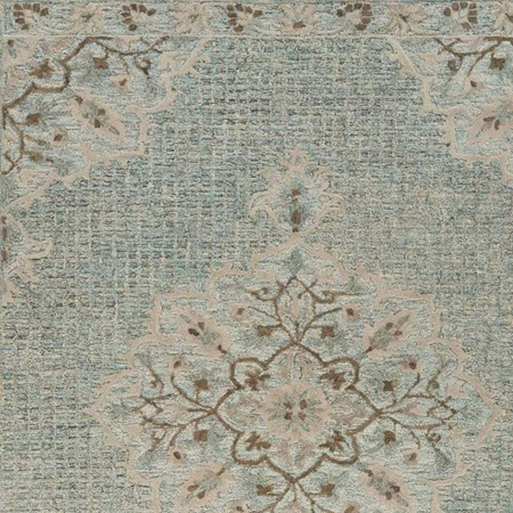 5' X 8' Blue Wool Hand Tufted Area Rug - Homeroots - Flyclothing LLC