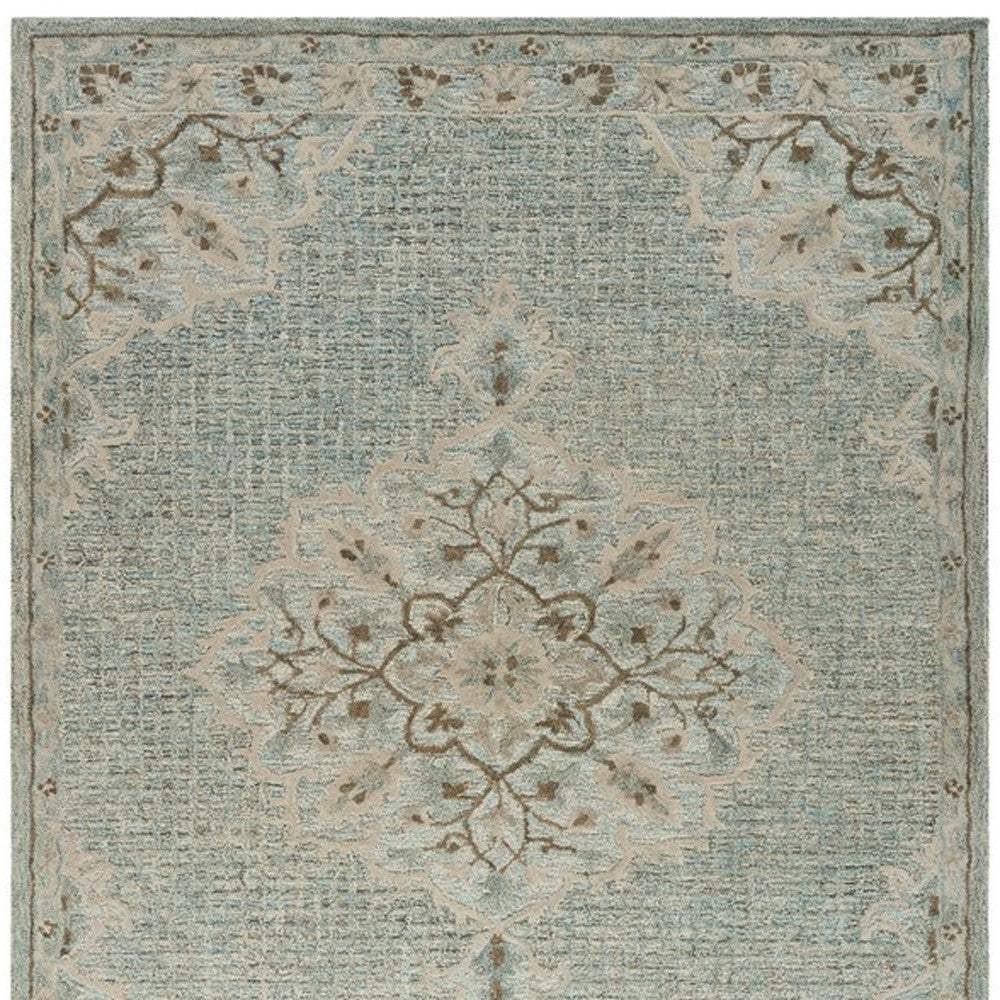 5' X 8' Blue Wool Hand Tufted Area Rug - Homeroots - Flyclothing LLC