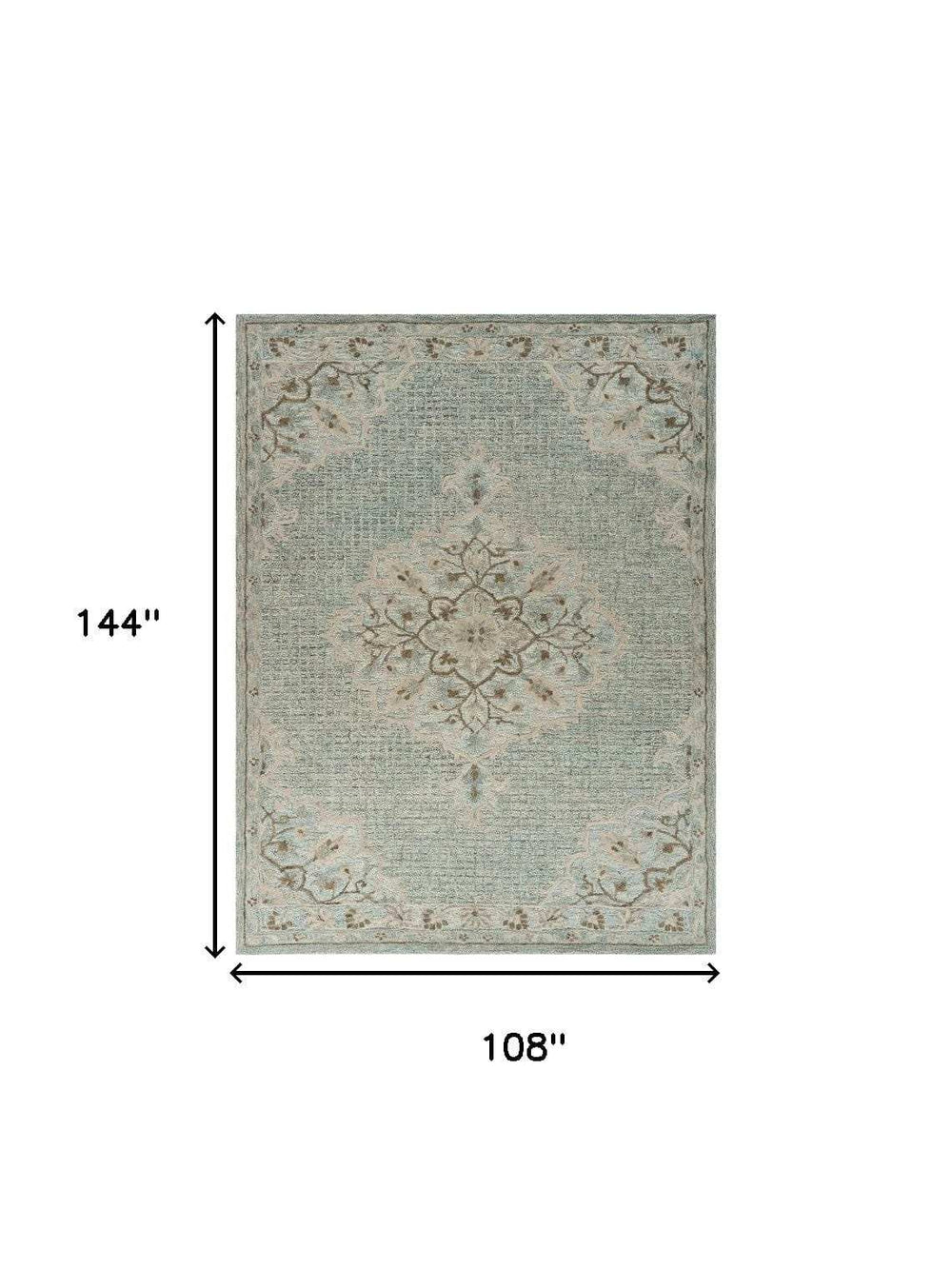9' X 12' Blue Wool Hand Tufted Area Rug - Homeroots - Flyclothing LLC