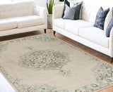 5' X 8' Ivory Wool Handmade Area Rug - Homeroots