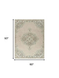 5' X 8' Ivory Wool Handmade Area Rug - Homeroots