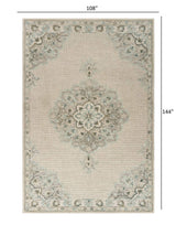 9' X 12' Ivory Wool Handmade Area Rug - Homeroots - Flyclothing LLC