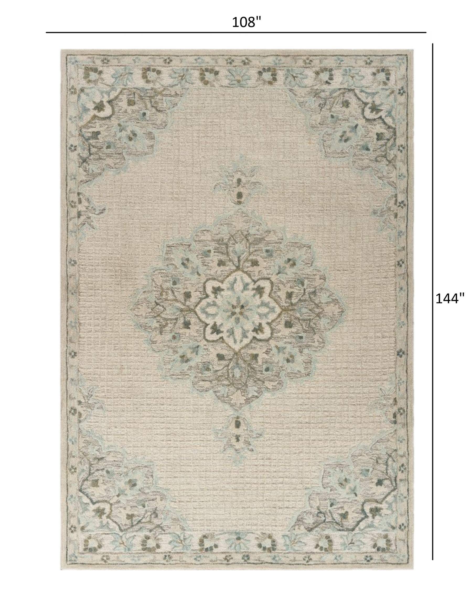 9' X 12' Ivory Wool Handmade Area Rug - Homeroots - Flyclothing LLC