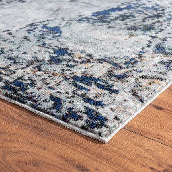 5' X 8' Navy and Gray Abstract Ice Area Rug - Homeroots - Flyclothing LLC