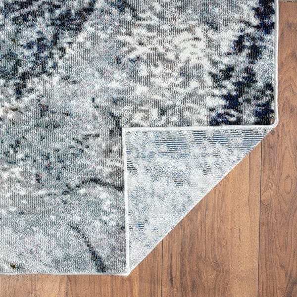 5' X 8' Navy and Gray Abstract Ice Area Rug - Homeroots - Flyclothing LLC