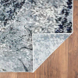 5' X 8' Navy and Gray Abstract Ice Area Rug - Homeroots - Flyclothing LLC