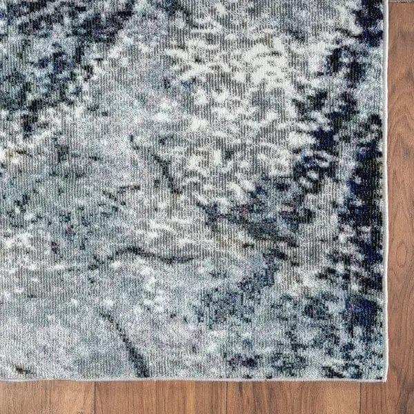 5' X 8' Navy and Gray Abstract Ice Area Rug - Homeroots - Flyclothing LLC