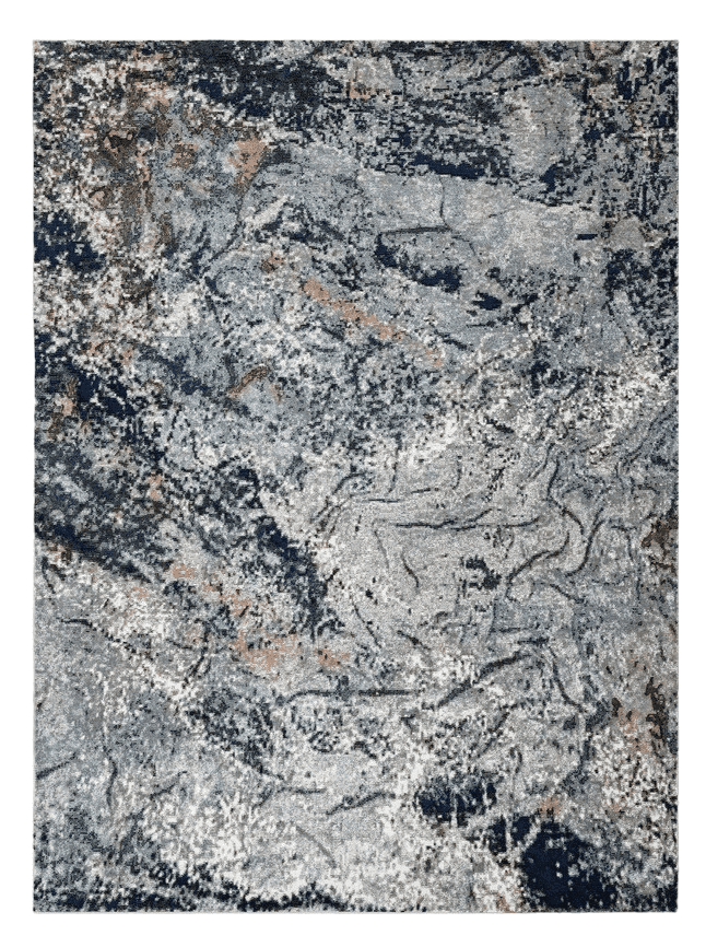 5' X 8' Navy and Gray Abstract Ice Area Rug - Homeroots - Flyclothing LLC