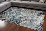 8' X 10' Navy and Gray Abstract Ice Area Rug - Homeroots - Flyclothing LLC