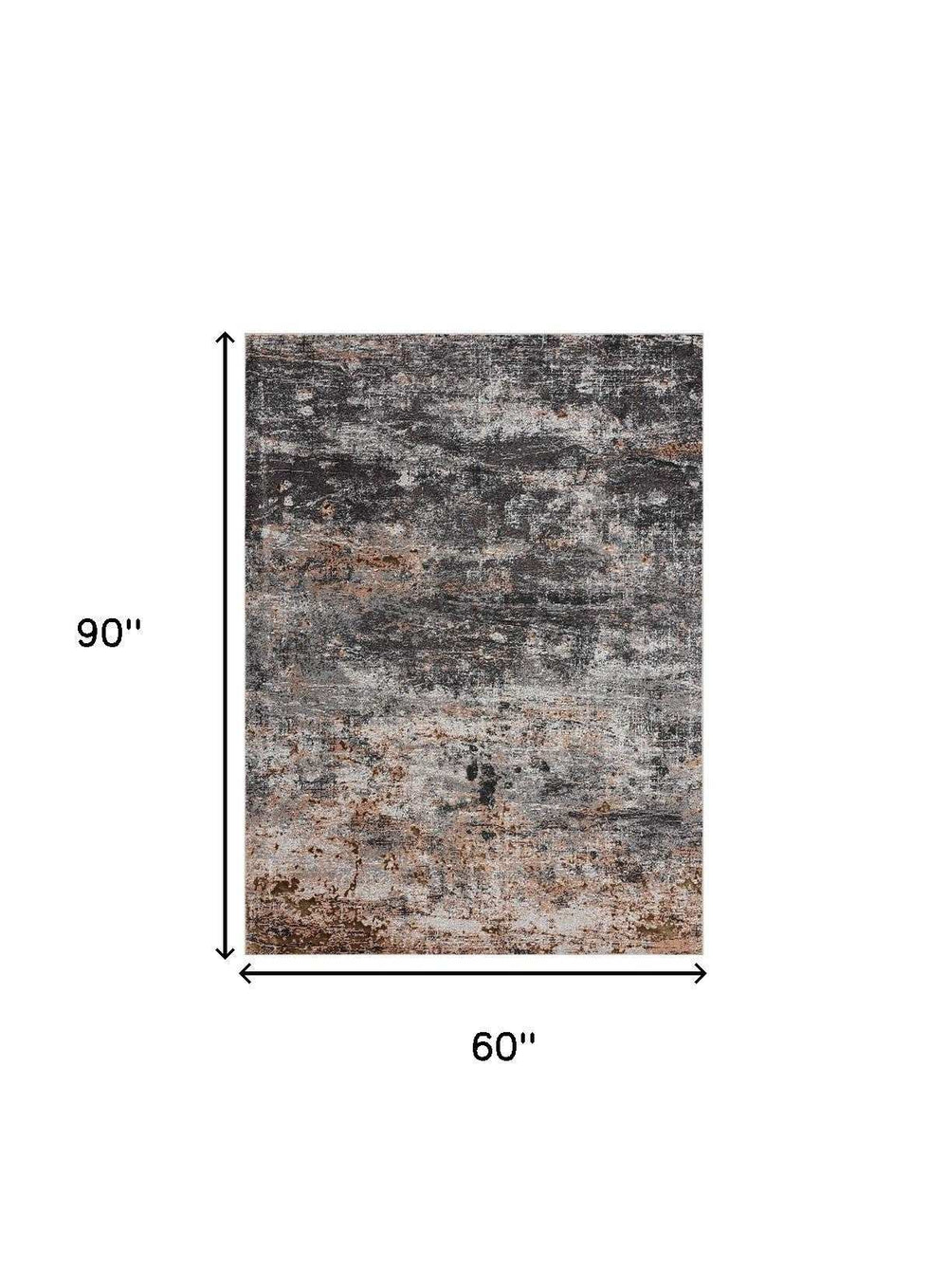 5' X 8' Gray And Orange Storm Area Rug - Homeroots - Flyclothing LLC