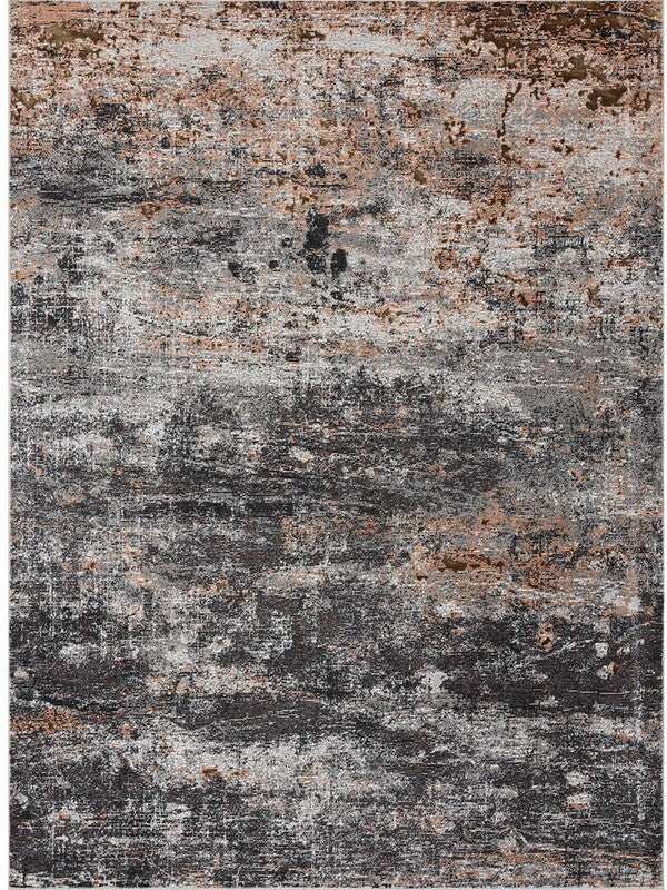 5' X 8' Gray And Orange Storm Area Rug - Homeroots - Flyclothing LLC