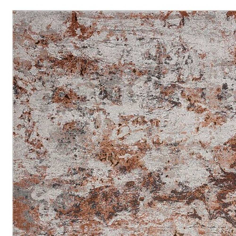 5' X 8' Brown and White Abstract Earth Area Rug - Homeroots - Flyclothing LLC