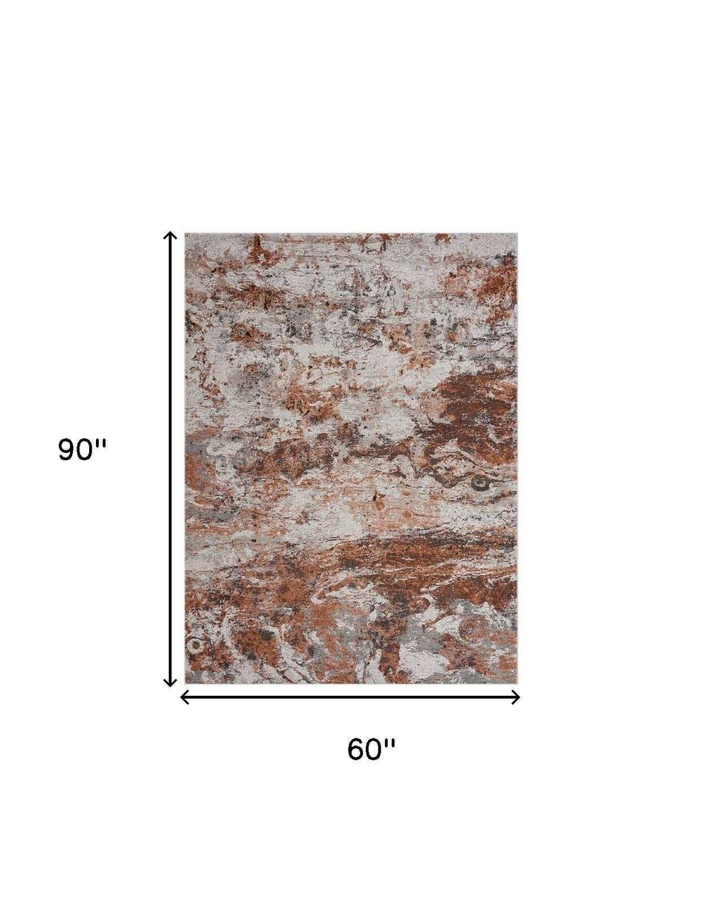 5' X 8' Brown and White Abstract Earth Area Rug - Homeroots - Flyclothing LLC