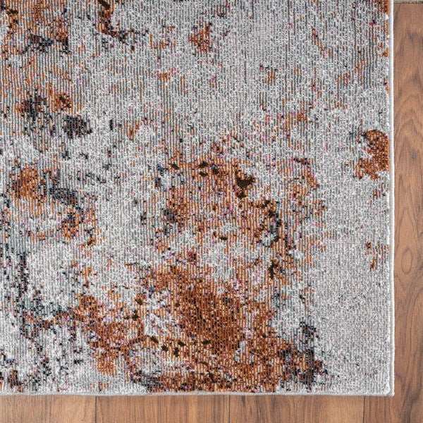 5' X 8' Brown and White Abstract Earth Area Rug - Homeroots - Flyclothing LLC
