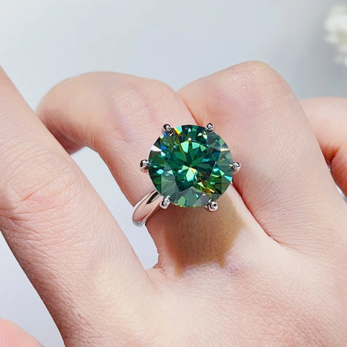 10 Carat Moissanite 925 Sterling Silver Ring - Trendsi - Flyclothing LLC