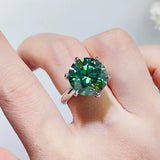 10 Carat Moissanite 925 Sterling Silver Ring - Trendsi - Flyclothing LLC