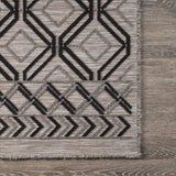 5' X 7' Black And Tan Indoor Outdoor Area Rug - Homeroots