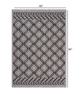 5' X 7' Black And Tan Indoor Outdoor Area Rug - Homeroots - Flyclothing LLC
