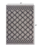 5' X 7' Black And Tan Indoor Outdoor Area Rug - Homeroots