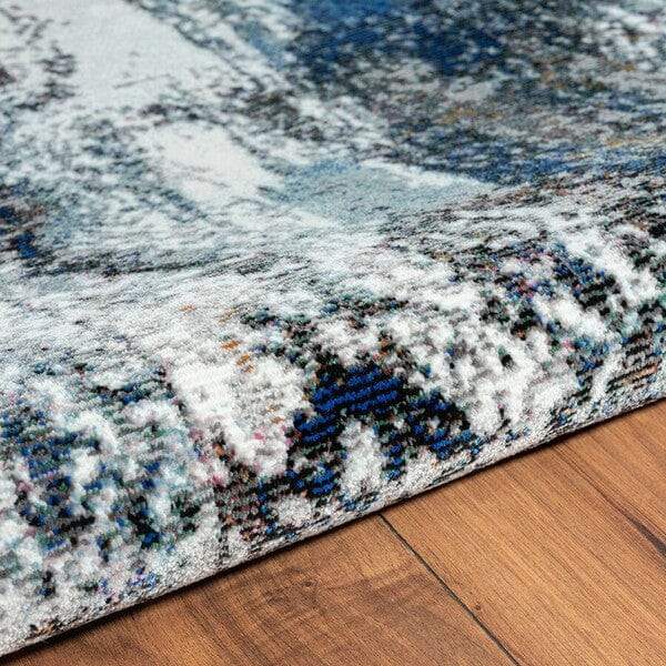 5' X 8' Shades of Blue and Gray Abstract Marble Area Rug - Homeroots - Flyclothing LLC