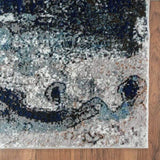 5' X 8' Shades of Blue and Gray Abstract Marble Area Rug - Homeroots - Flyclothing LLC