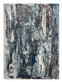 8' X 10' Shades of Blue and Gray Abstract Marble Area Rug - Homeroots