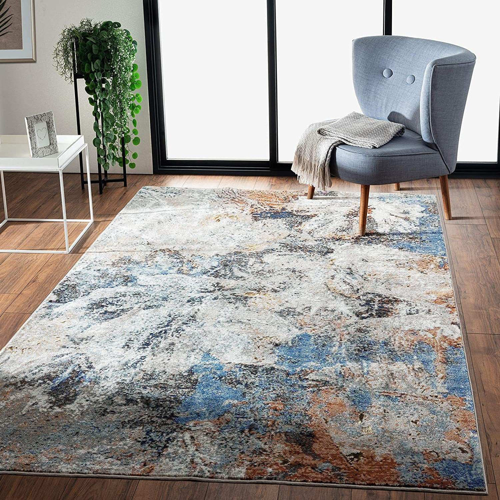 5' X 8' Gray Abstract Foliage Area Rug - Homeroots - Flyclothing LLC