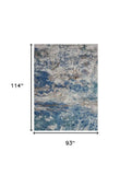 8' X 10' Blue and Gray Abstract Earth Area Rug - Homeroots - Flyclothing LLC