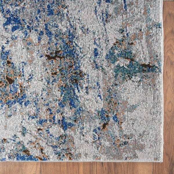 8' X 10' Blue and Gray Abstract Earth Area Rug - Homeroots - Flyclothing LLC
