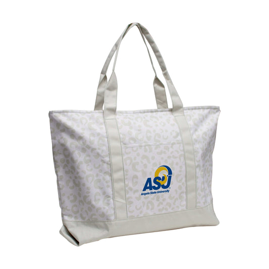 Angelo State Leopard Pattern Tote - Logo Brands - Flyclothing LLC