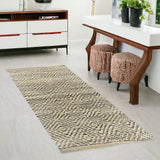 2' X 5' Tan and Gray Hand Woven Area Rug - Homeroots