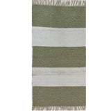 2' X 4' Green and White Hand Woven Area Rug - Homeroots