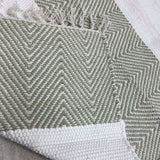 2' X 4' Green and White Hand Woven Area Rug - Homeroots - Flyclothing LLC