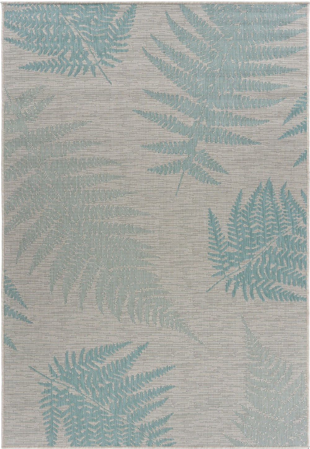 8' X 10' Gray Leaves Indoor Outdoor Area Rug - Homeroots