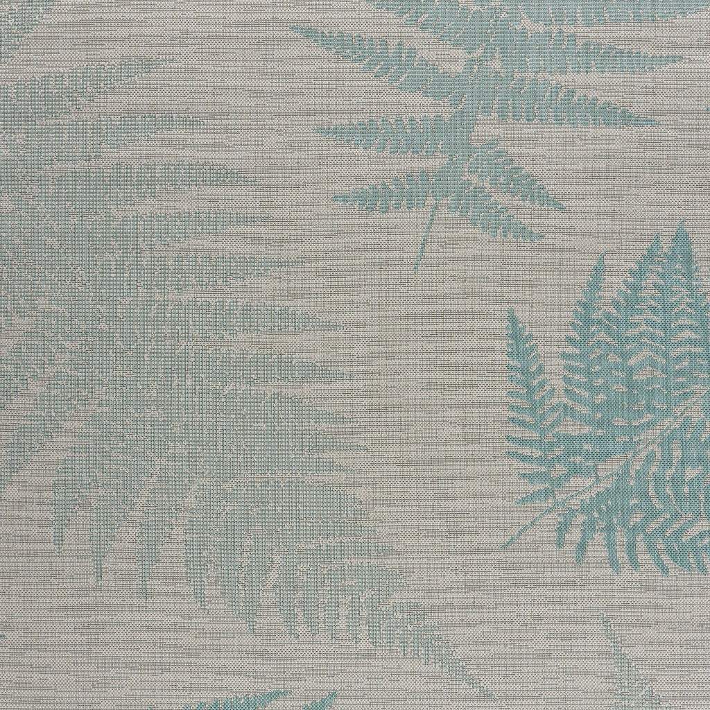 8' X 10' Gray Leaves Indoor Outdoor Area Rug - Homeroots - Flyclothing LLC