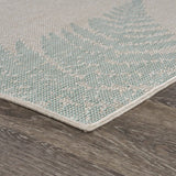8' X 10' Gray Leaves Indoor Outdoor Area Rug - Homeroots