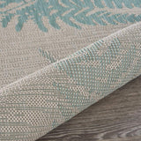 8' X 10' Gray Leaves Indoor Outdoor Area Rug - Homeroots - Flyclothing LLC