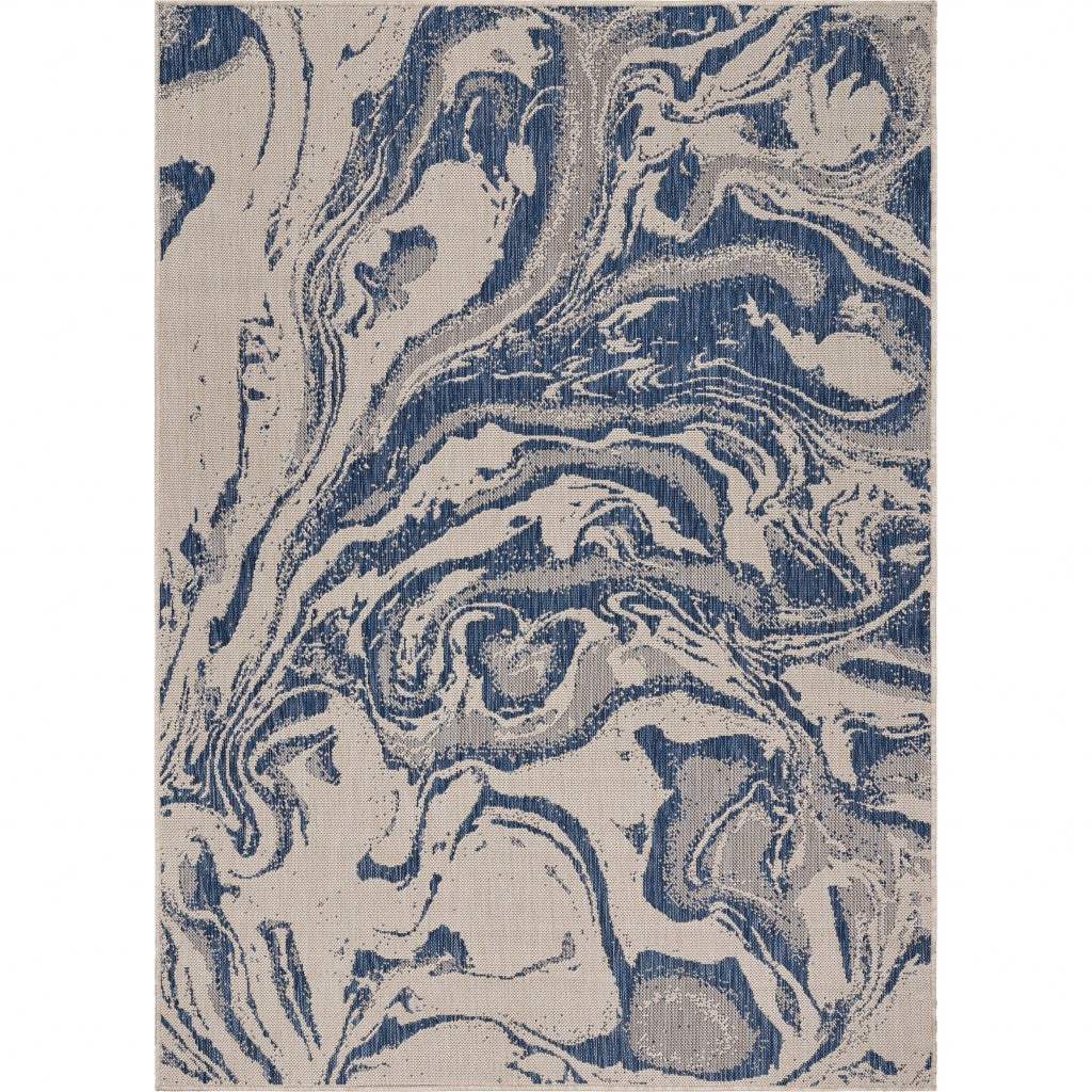 5' X 7' Blue And Gray Indoor Outdoor Area Rug - Homeroots - Flyclothing LLC