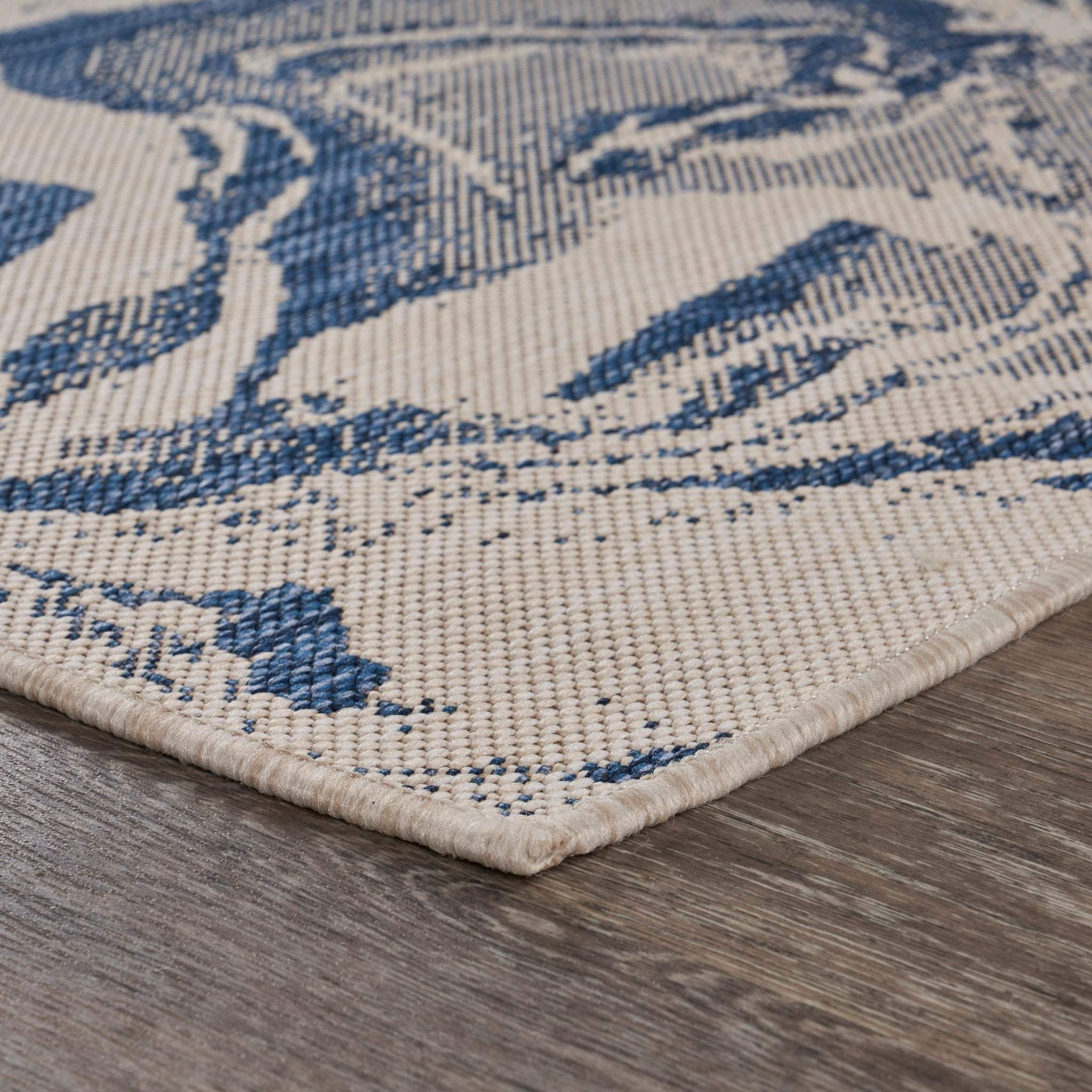 5' X 7' Blue And Gray Indoor Outdoor Area Rug - Homeroots - Flyclothing LLC