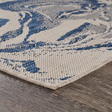 5' X 7' Blue And Gray Indoor Outdoor Area Rug - Homeroots