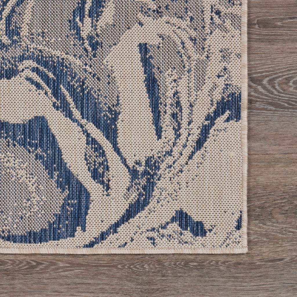 5' X 7' Blue And Gray Indoor Outdoor Area Rug - Homeroots - Flyclothing LLC