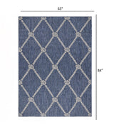 5' X 7' Blue And Gray Indoor Outdoor Area Rug - Homeroots - Flyclothing LLC
