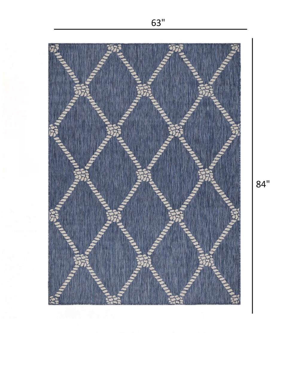 5' X 7' Blue And Gray Indoor Outdoor Area Rug - Homeroots - Flyclothing LLC