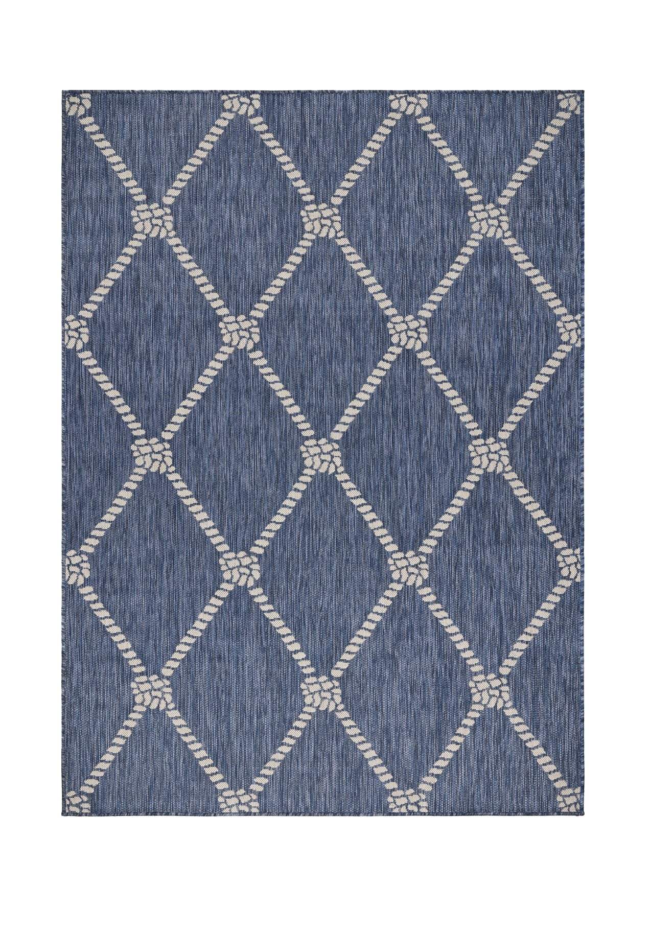 5' X 7' Blue And Gray Indoor Outdoor Area Rug - Homeroots - Flyclothing LLC