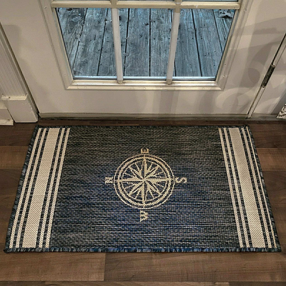 2' X 3' Blue And Gray Indoor Outdoor Area Rug - Homeroots - Flyclothing LLC