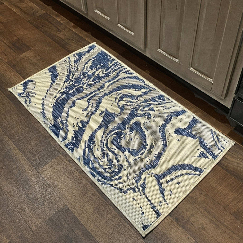 2' X 3' Blue And Gray Indoor Outdoor Area Rug - Homeroots - Flyclothing LLC