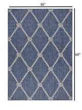 3' X 5' Blue And Gray Indoor Outdoor Area Rug - Homeroots - Flyclothing LLC
